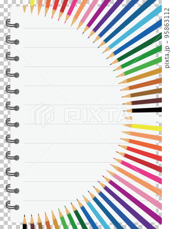 彩色鉛筆筆記本消息空間 95863112