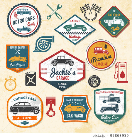 Retro Car Labels Retro Car Labels 95863959