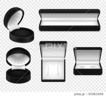 Realistic Jewelry Boxes Transparent Set Realistic Jewelry Boxes Transparent Set 95863998