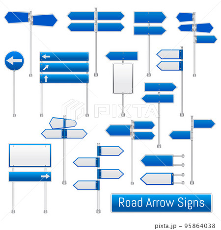 Road Arrow Signs Realistic Set Road Arrow Signs Realistic Set 95864038