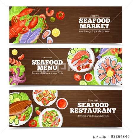 Seafood Banners Design 95864346