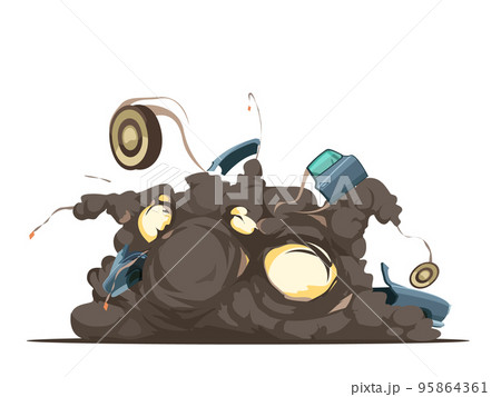 Car Bomb Explosion Retro Carton Poster Car Bomb Explosion Retro Carton Poster 95864361