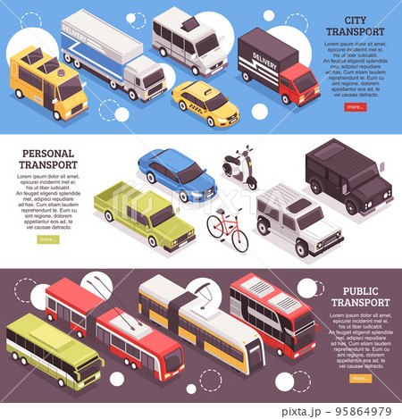 Transport Horizontal Isometric Banners Transport Horizontal Isometric Banners 95864979