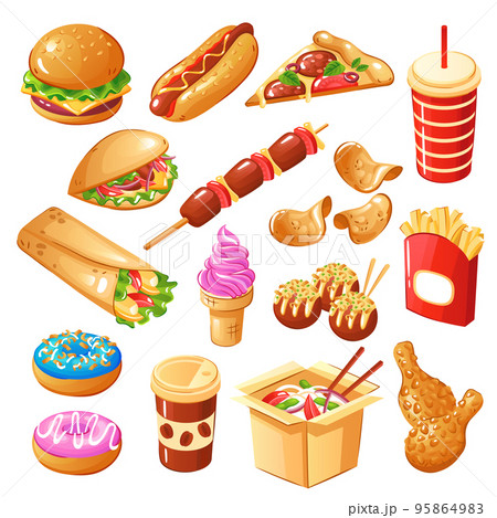 Fast Food Icons Set 95864983