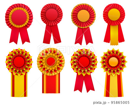 Badges Rosettes Realistic Set 95865005