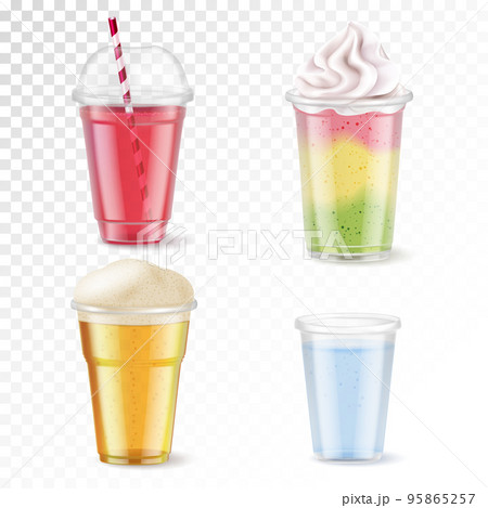 Plastic Glasses Realistic Set 95865257