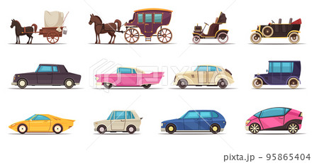Old Modern Ground Transportation Set Old Modern Ground Transportation Set 95865404