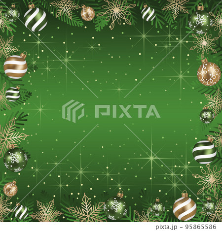 クリスマスボールのテキストスペース付き背景イラスト クリスマスボールのテキストスペース付き背景イラスト 95865586