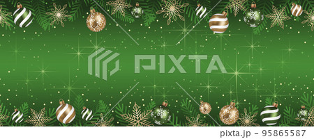 クリスマスボールのテキストスペース付きシームレスな背景 クリスマスボールのテキストスペース付きシームレスな背景 95865587