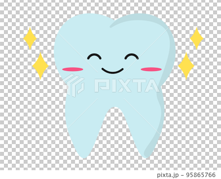 微笑健康的牙齒。可愛的。閃亮的。插圖 95865766