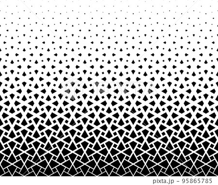 Geometric pattern of black figures on a white background. Seamless in one direction.SCALE method Geometric pattern of black figures on a white background. Seamless in one direction.SCALE method 95865785