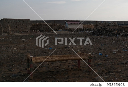 Camp site near the shore of Salt Lake Karum aka Lake Assale or Asale , Danakil Afar, Ethiopia 95865908