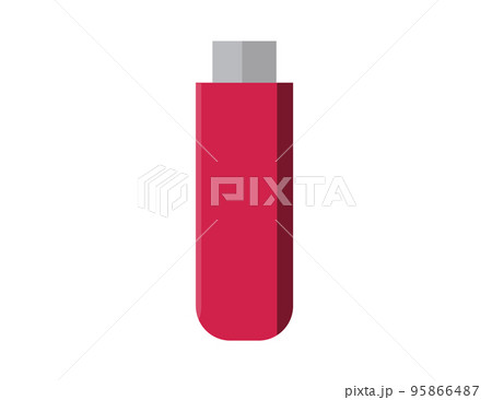 赤色のUSBメモリ。イラスト。背景透過 95866487