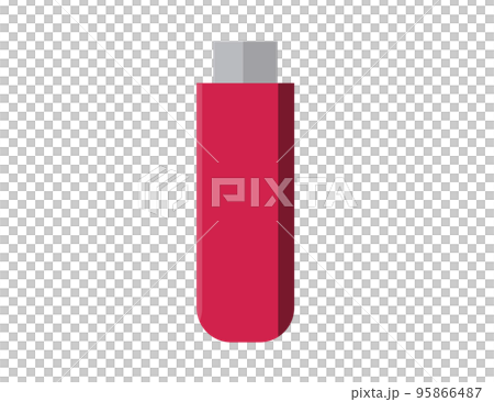 赤色のUSBメモリ。イラスト。背景透過 95866487