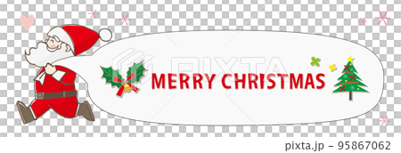 Santa Claus text frame carrying a bag Santa Claus text frame carrying a bag 95867062