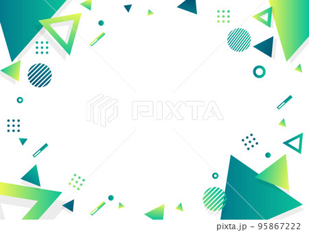緑色の幾何学パターンの背景素材 緑色の幾何学パターンの背景素材 95867222