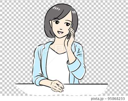 woman talking on the phone woman talking on the phone 95868233