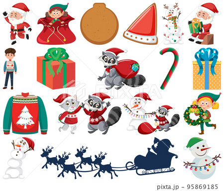 Christmas characters and elements set 95869185