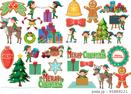 Christmas characters and elements set Christmas characters and elements set 95869221