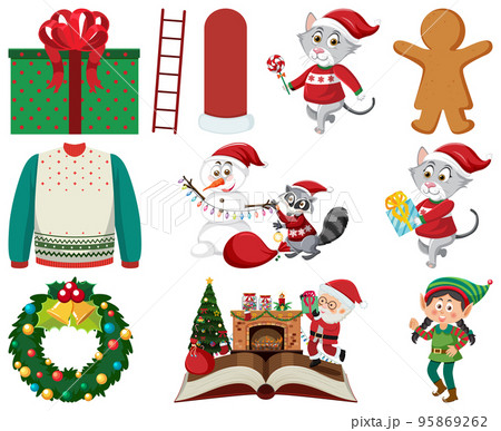 Christmas characters and elements set 95869262