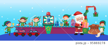 Elves making Christmas presents Elves making Christmas presents 95869278