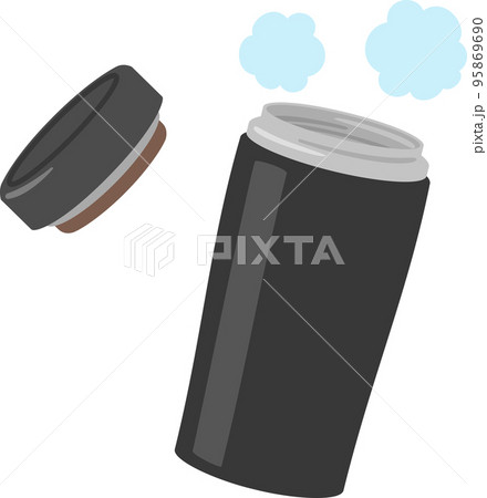 温かい飲み物を入れた保温タンブラー 95869690