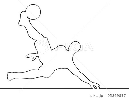 Soccer Football Player Line Silhouette Outline Soccer Football Player Line Silhouette Outline 95869857
