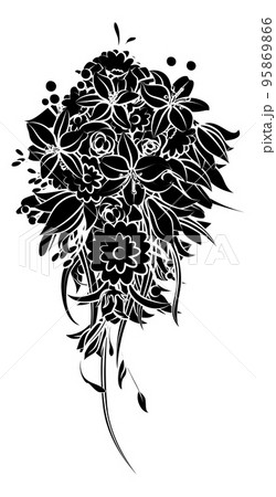 Floral Flower Bouquet in a Sketch Drawing Style Floral Flower Bouquet in a Sketch Drawing Style 95869866