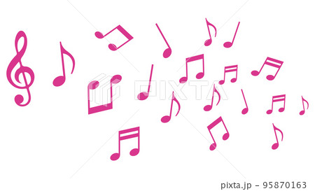 音符 ピンク色 音符 ピンク色 95870163