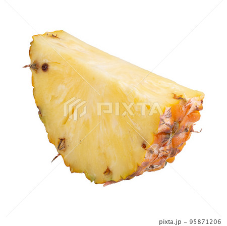 Pineapple fruit and Pineapple slices isolated on a white background Pineapple fruit and Pineapple slices isolated on a white background 95871206