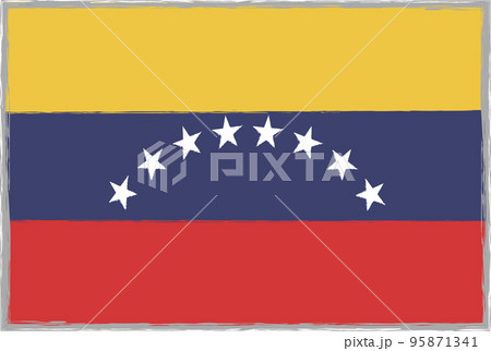 ベネズエラの国旗［ソフトトーン・シンプル］