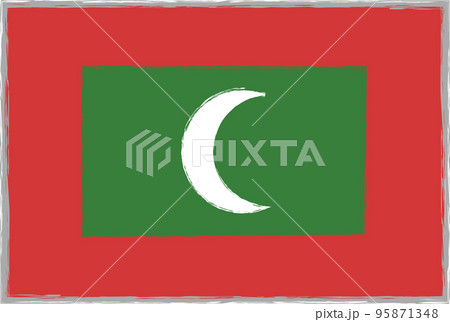 モルディブの国旗［ソフトトーン・シンプル］ 95871348