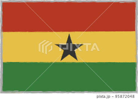 ガーナの国旗［ソフトトーン・シンプル］