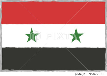 シリア・アラブ共和国の国旗［ソフトトーン・シンプル］