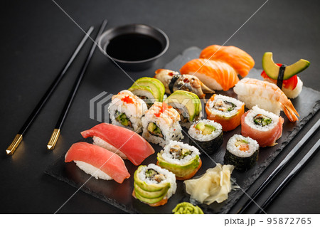 Fresh sushi plate 95872765