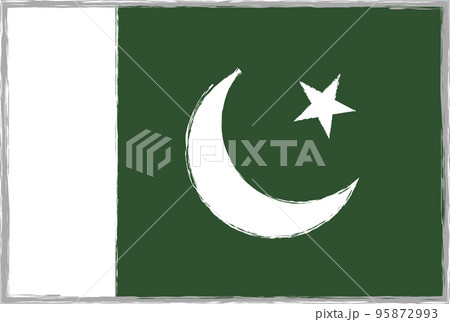 パキスタンの国旗［ソフトトーン・シンプル］