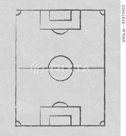 Chalkboard background with drawn official football markings on white board - Vector Chalkboard background with drawn official football markings on white board - Vector 95873402