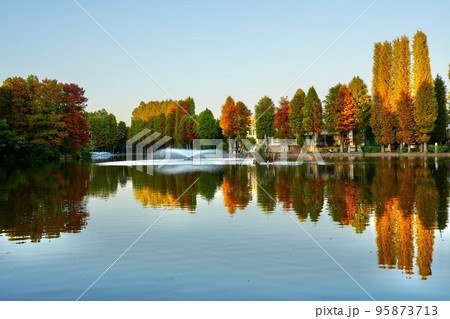 紅葉した公園 95873713