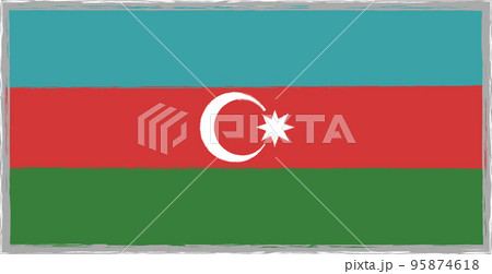 アゼルバイジャンの国旗［ソフトトーン・シンプル］