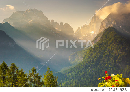 Adamello Brenta pinnacles, Landscape in the italian Dolomites, Northern Italy 95874928