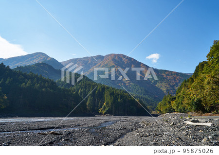 山梨県 大城川砂防ダム上流の紅葉 山梨県 大城川砂防ダム上流の紅葉 95875026
