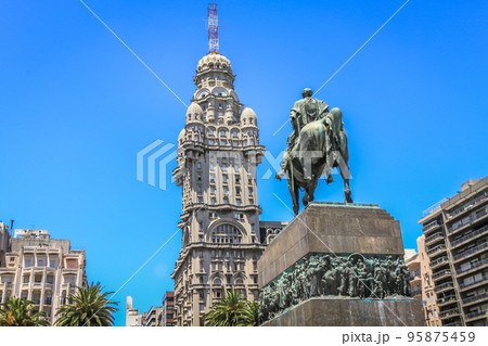 Independence square, Artigas Mausoleum and Salvo in Montevideo, Uruguay Independence square, Artigas Mausoleum and Salvo in Montevideo, Uruguay 95875459