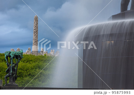 Frogner public park with statues in Oslo, Norway, Scandinavia Frogner public park with statues in Oslo, Norway, Scandinavia 95875993