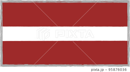 ラトビアの国旗［ソフトトーン・シンプル］