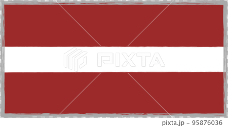 ラトビアの国旗［ソフトトーン・シンプル］ 95876036