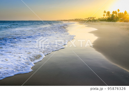 Carneiros idyllic tropical beach at sunset, in Northeastern Brazil Carneiros idyllic tropical beach at sunset, in Northeastern Brazil 95876326