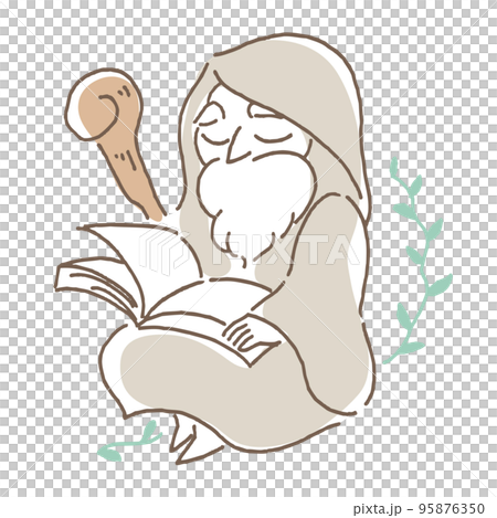 old sage illustration 95876350