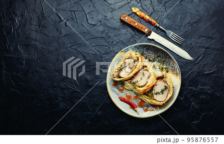 Baked wellington meat ,space for text 95876557