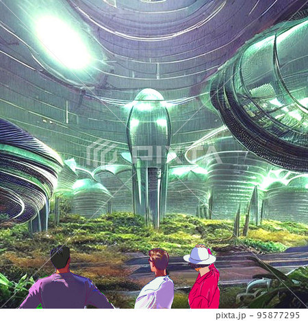 ドーム農業工場 未来都市 ドーム農業工場 未来都市 95877295