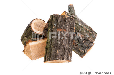 chopped firewood isolated chopped firewood isolated 95877883